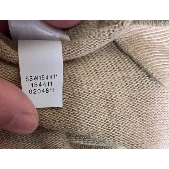 J. JILL Linen Blend Womens Sz S Beige Open Cardigan Side Slit 3/4 Sleeve Fray - Picture 9 of 9